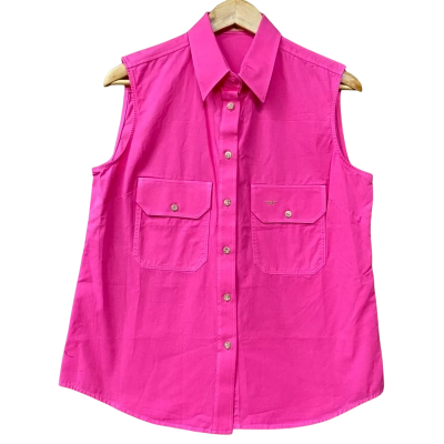 BNWT RM Williams Womens Size 12 Hot Pink Sleeveless Top   