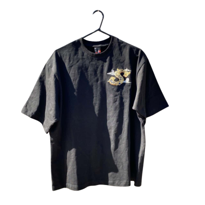 Unisex Derschutze Size L T-Shirt Black  / Gold / Pattern 