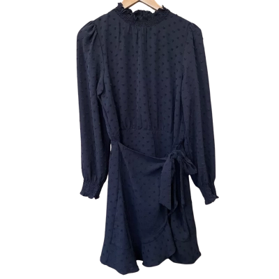 Decjuba Black Spot Pattern Wrap Dress Size 10