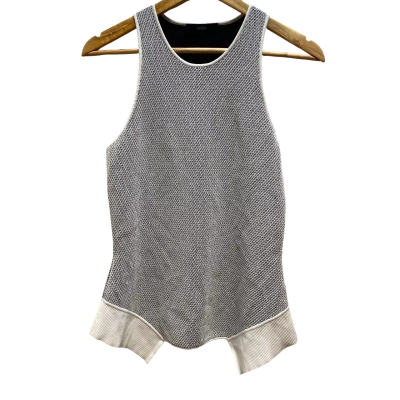 Saba Womens Black & White Sleeveless Top
