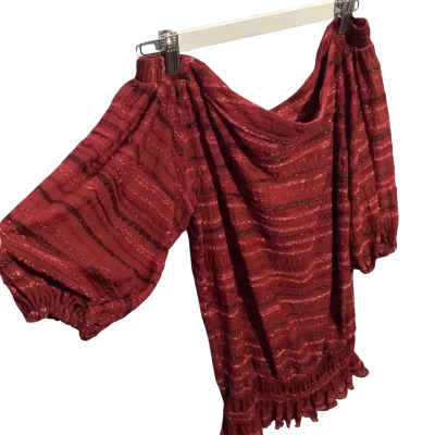  Womens  Size M Maroon / Pinstriped 