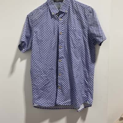 Ted Baker Mens Shirt  Size 4 Blue / White 
