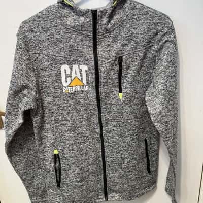 Cat Mens  Size L Hood Jacket Black  / Grey 