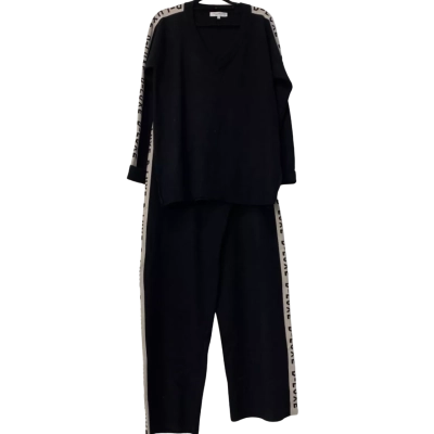 D-Luxe Womens Long Sleeve Knit Set Size M Black  