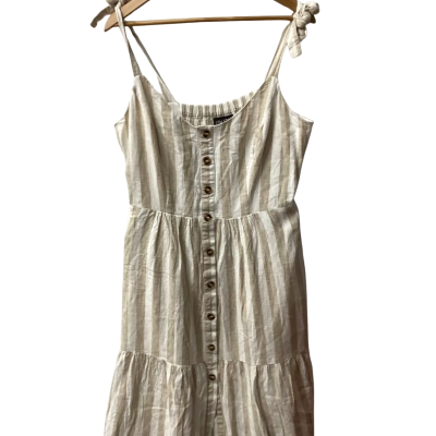 City Chic Womens  Size 16 Casual Dress Beige / White (b )