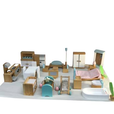 Vintage Wooden Doll House Furniture as pictured