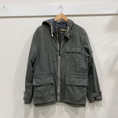 Ben Sherman Mens  Size XL Front Zipper Green 