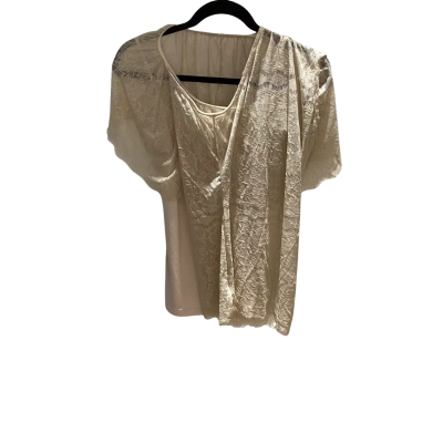 2 Piece Portmans Womens  Size XS Cami  Under Lace Short Sleeve Top Beige NWOT