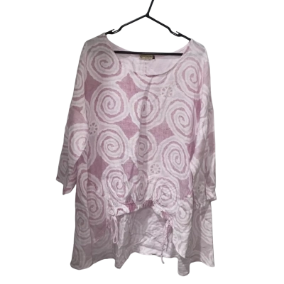 Pink & Purple Swirl Linen Shirt Size S/M (Oversized Can Go Up To XL-XXL)