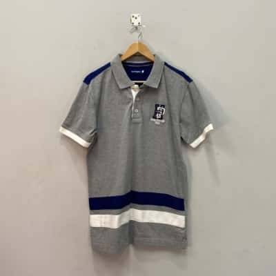Hush Puppies Mens  Size L Polo Shirt Blue / Grey / White 