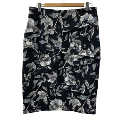 Jacqui-E Womens  Size 12 Tiered Skirt Floral 
