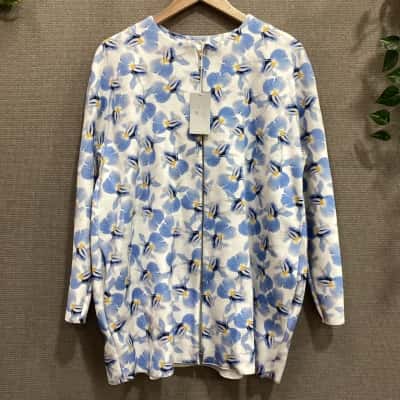 BNWT COS Women’s Jacket Size S Blue Floral / White