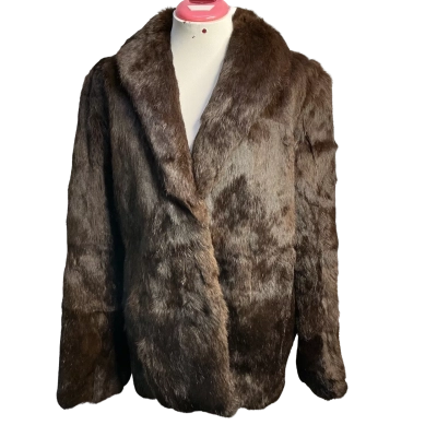 1960’s vintage french fur coat Womens  Size 14 Fur Coat Brown 