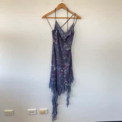 Luck & Trouble Blueberry Hearts Frill Mini Dress Size 10 