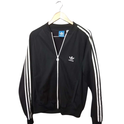 Adidas Mens  Size L Front Zipper Black  