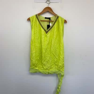 Twin Set Simona Barbieri Cedro Lime Embellished Sleeveless Top Size M 
