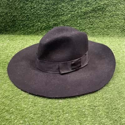Brixton Black Wool Wide Brim Fedora Size 7.25 / 58cm