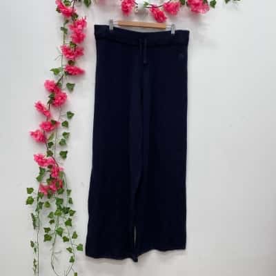 Tommy Hilfiger Womens Size XL Wide Leg Pants Navy Blue 