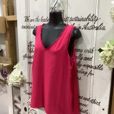 BRIDGEE BRAND! BNWT RRP $69.00! LIPPY PINK TANK TOP! Womens  Size 14 Sleeveless Top / Tank Top Pink  