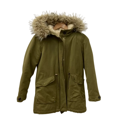 Zara Girls  Size 11/12 Jacket with Fur Trim /Khaki 