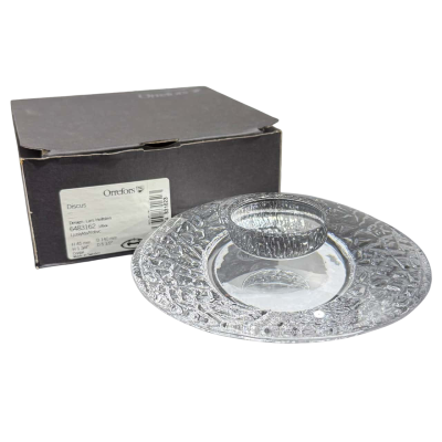 Orrefors Discus Votive Candle Holder