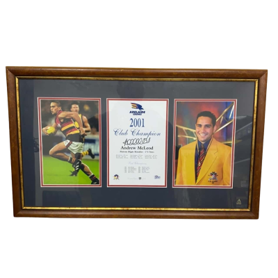 Adelaide Crows 2001 Club Champion Andrew McLeod 33/100 AFL