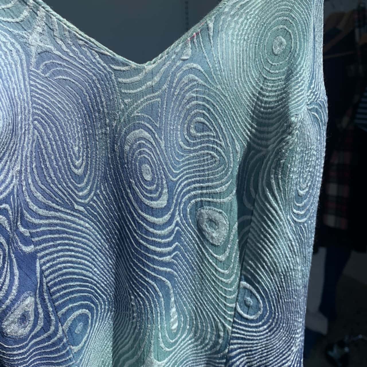 Y2K Medium Blue Ripple Maxi Dress(s)