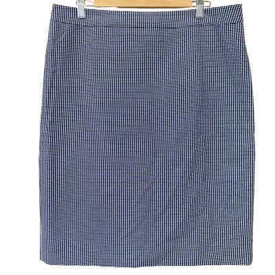 Sportscraft Navy/White Checked Pattern Pencil Skirt Size 14