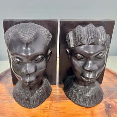 African Ebony Handcrafted Book Ends