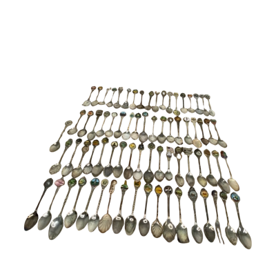 73pc vintage silver-plated collectible souvenir teaspoon