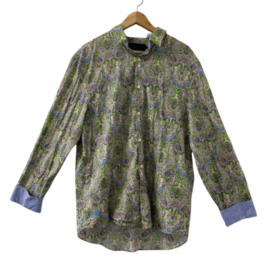 John Lennon Men's Grimsby Long Sleeve Paisley Button Down Shirt Size XXL/2TG (RRP $159)