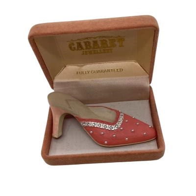 Cabaret Jewellery Pink Hugh Heel Shoe Brooch in Original Box