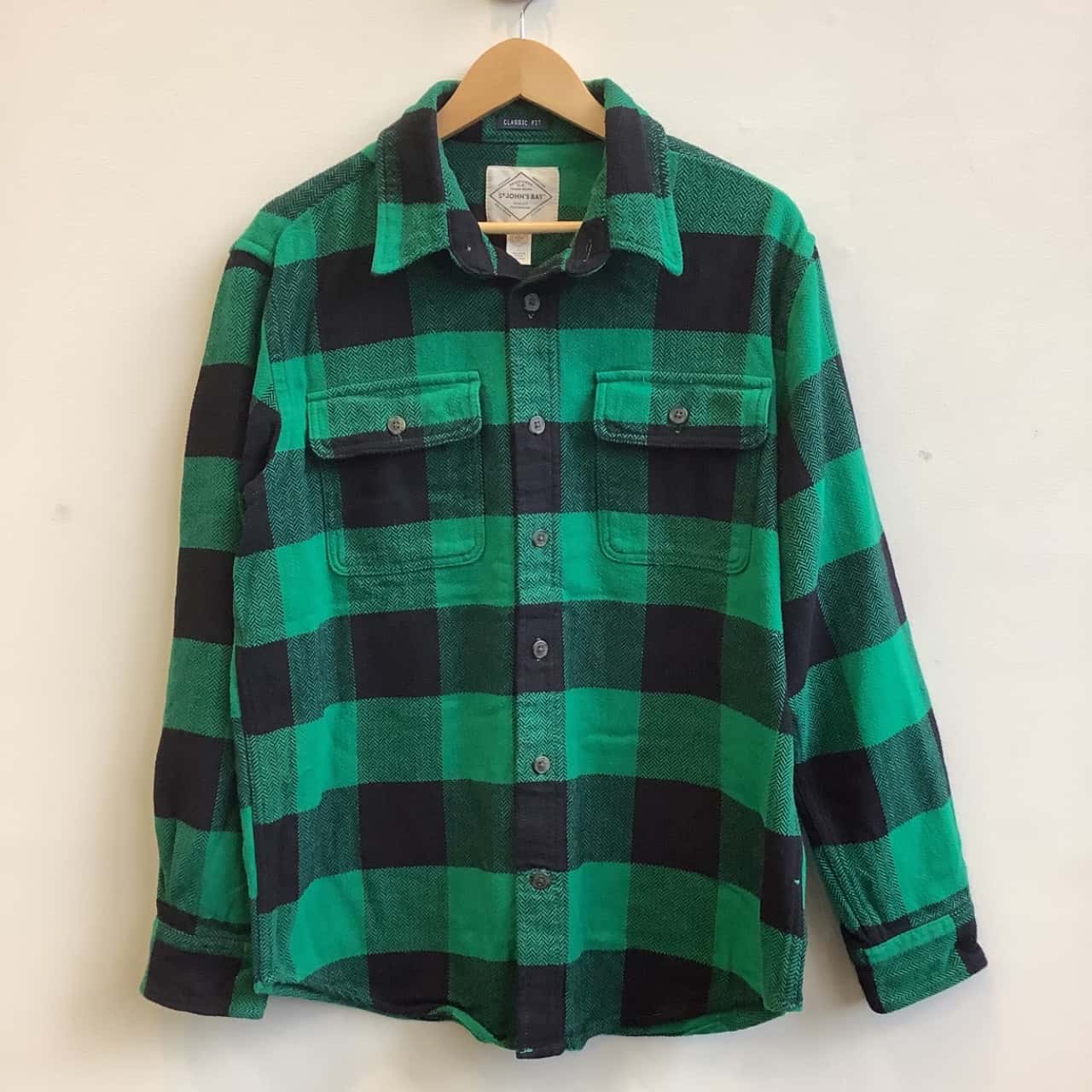 plaid green shirt