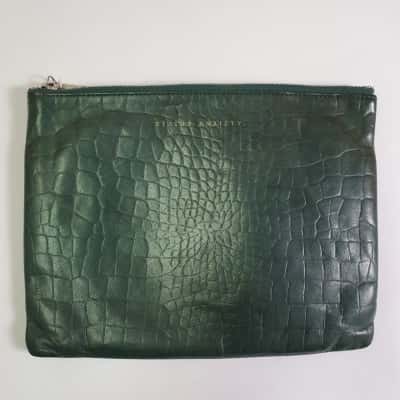 Status Anxiety Women's Croc Patterned Green Pouch