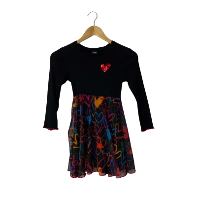 Desigual Kids Dress Size 7 Black  