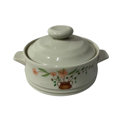 Countryside Stoneware Collection Floral Pattern Small Round Lidded Dish