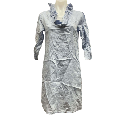 Black Colt Womens 100% Linen Size 10 Casual Dress Powder Blue 