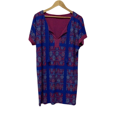 Tigerlily Womens  Size M Casual Dress / Short Sleeve Dress  Blue / Pattern 