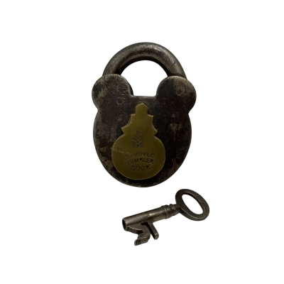 Antique Improved Tumbler Padlock With Key