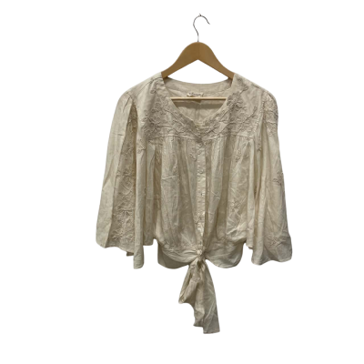 Talisman Size 8 / S Embroidered Blouse Cream 