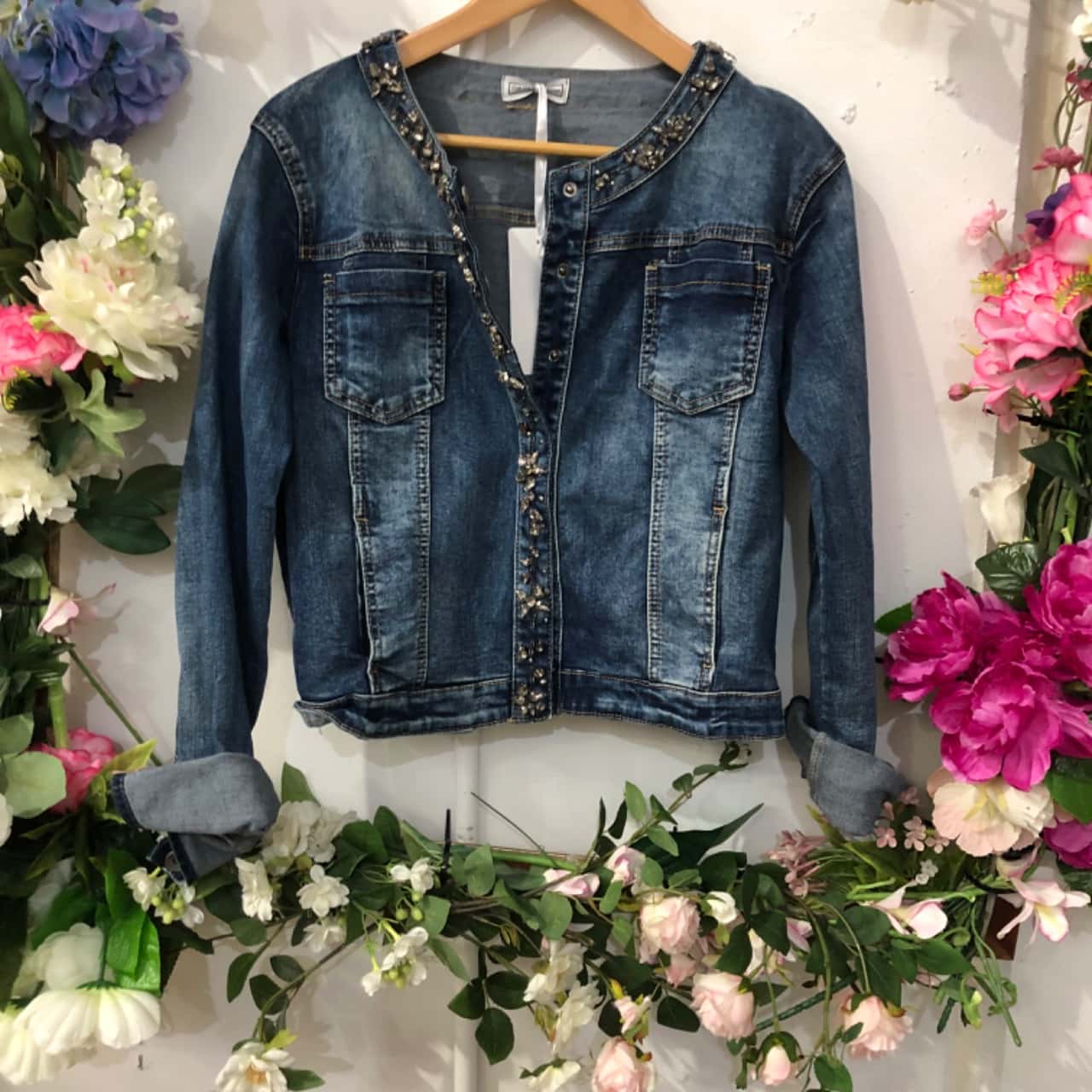 MAKE A WISH RHINESTONE EMBELLISHED DENIM JACKET – AKIRA