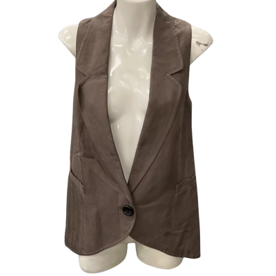 Veronica Maine Womens  Size 8 V-Neck Vest Grey 