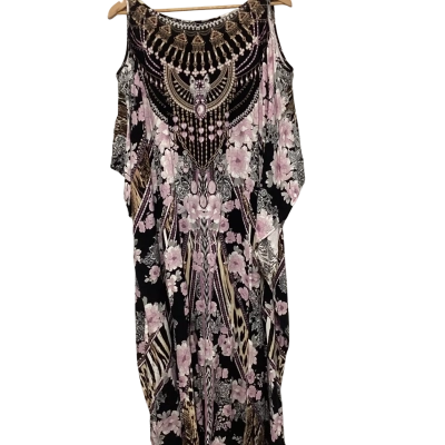 Autograph Womens  Size L Kaftan Black  / Floral / Pink  
