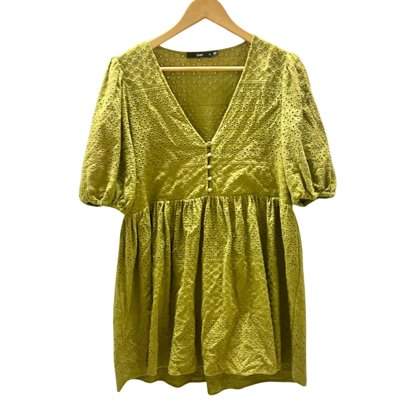 Sports Girl Olive Green Baby Doll Dress Size 12