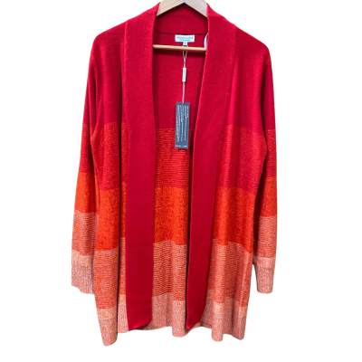 Bridge & Lord Red/Orange Gradient Wool Blend Cardigan Size XL