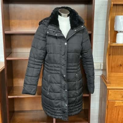 Camaieu Womens  Size 14 Hooded Jacket / Puffer Jacket Black  