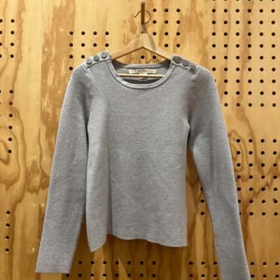 Max Studio Womens Crew Neck Long Sleeve Jumper with Shoulder Button Detail Size M