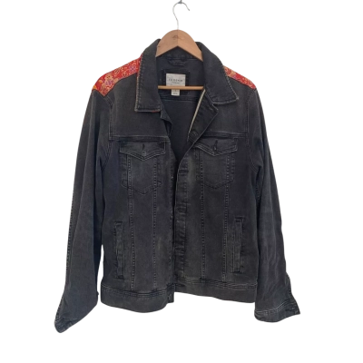 Country Road Womens  Size L Denim Jacket Black  / Grey / Orange / Purple / Red 