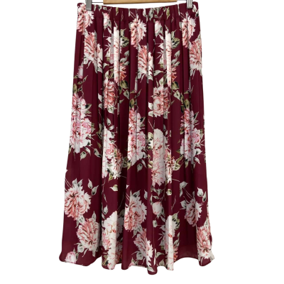 Witchery - Womens Pleated Skirt - Size 8 - Floral / Red 