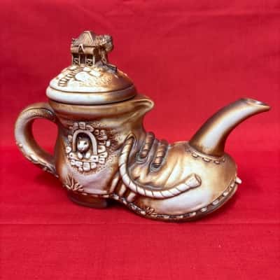 Vintage NoveltyFigural Teapot Shaped Like a Work Boot